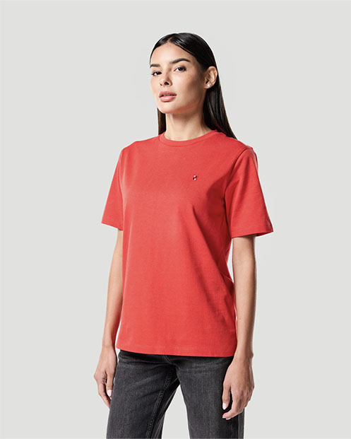 Franela b&aacute;sica para mujer-ROJO