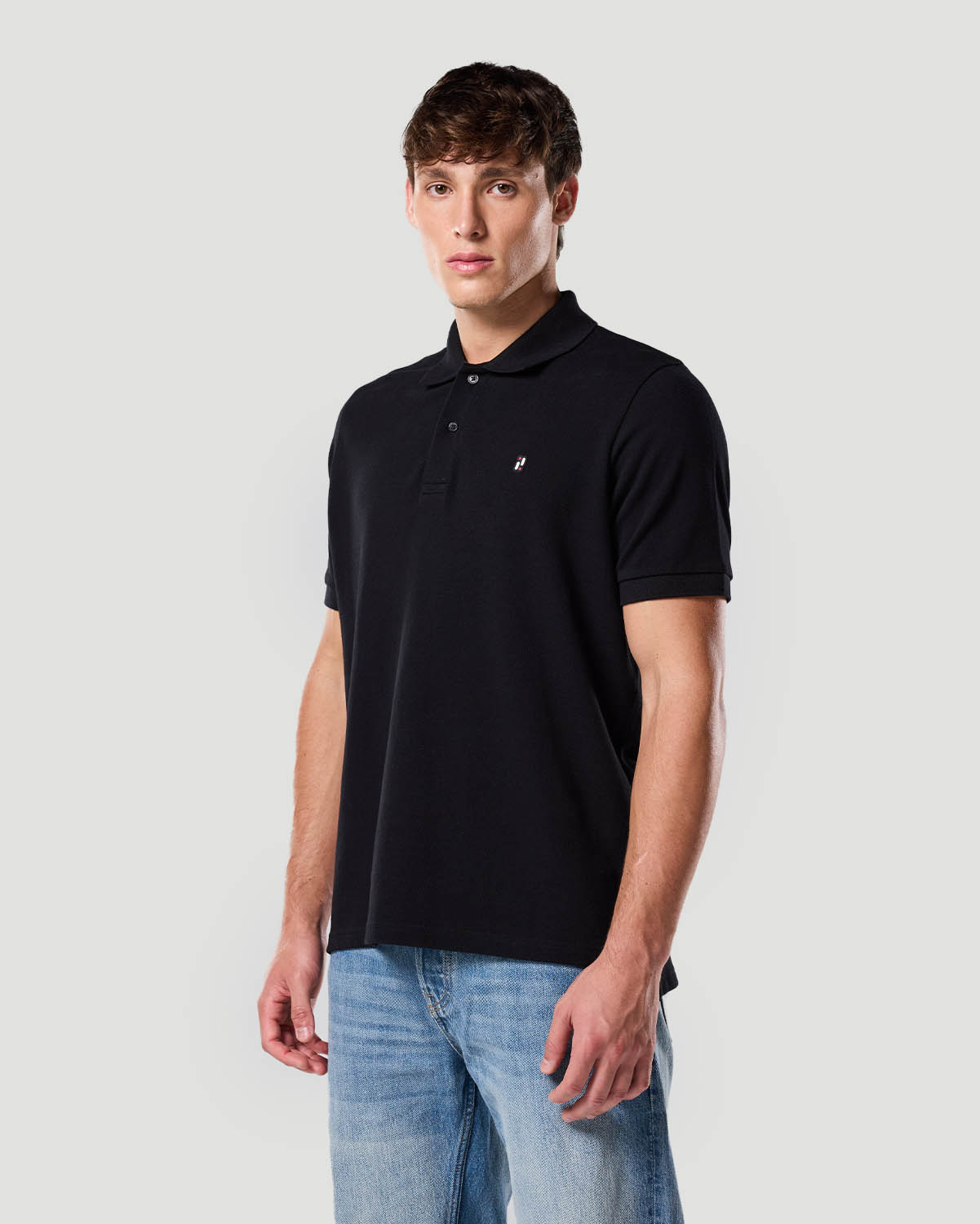 Chemise polo para hombre-NEGRO AZABACHE image number 3