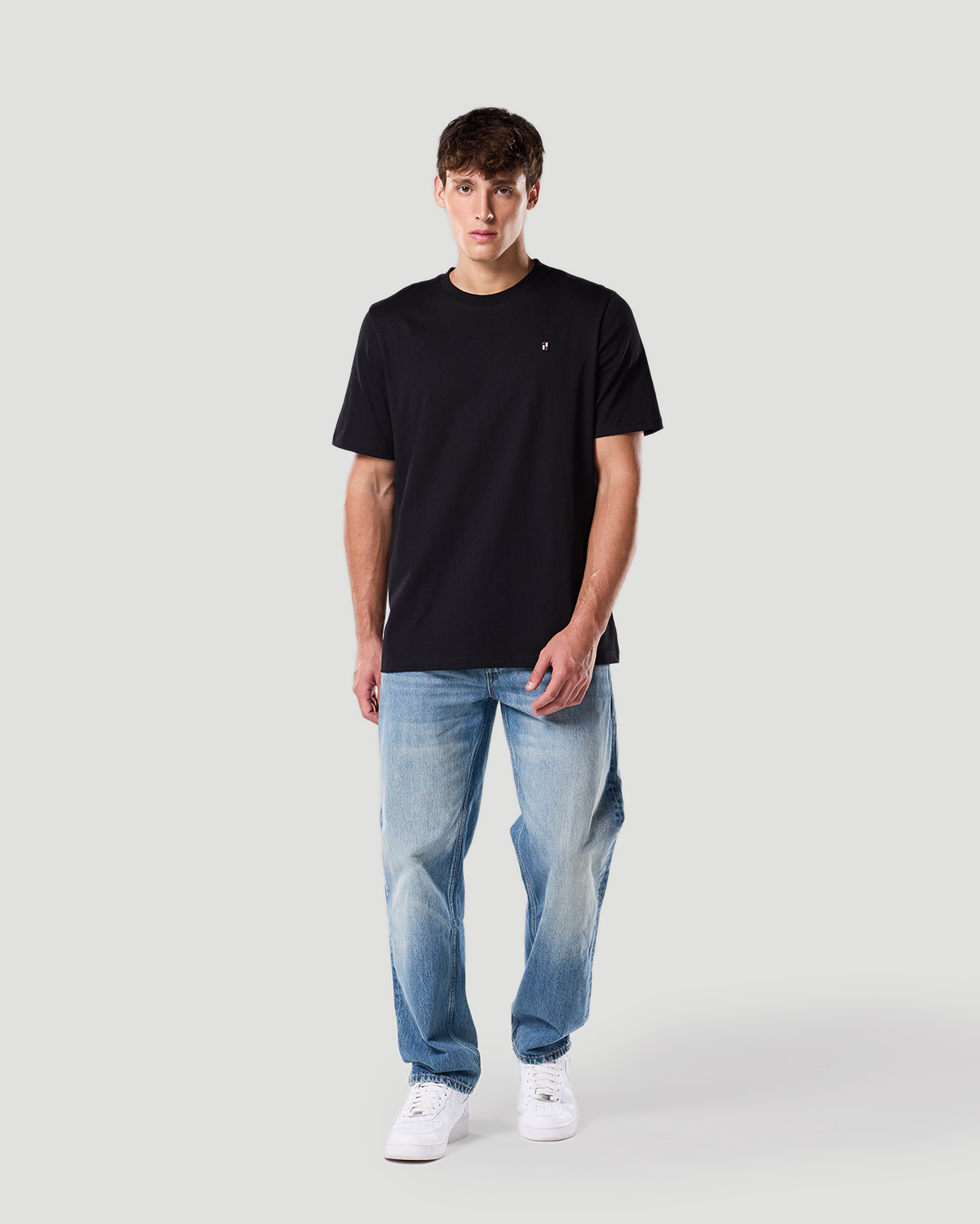 Franela b&aacute;sica para hombre-NEGRO AZABACHE image number 0