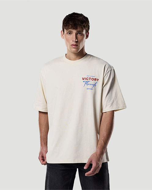 Franela con estampado para hombre-BLANCO ANTIGUO