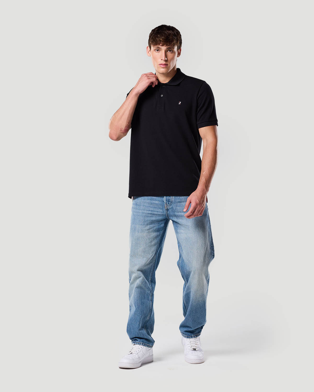 Chemise polo para hombre-NEGRO AZABACHE image number 1
