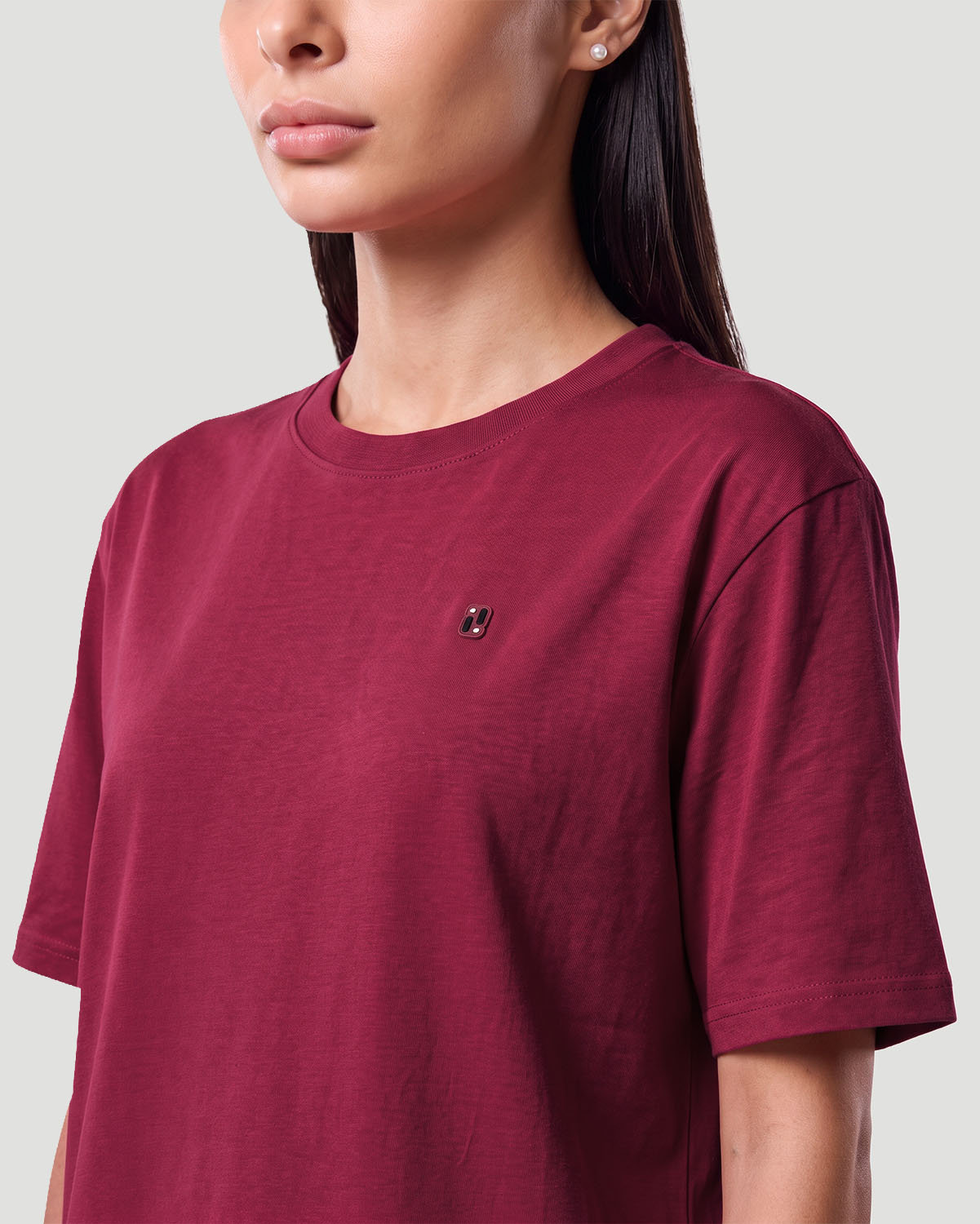Camiseta b&aacute;sica para mujer - VINOTINTO image number 4