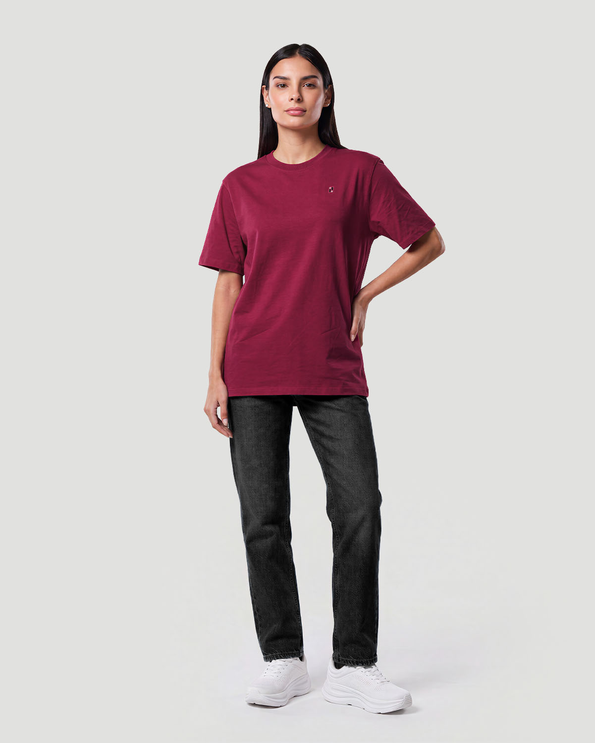 Camiseta b&aacute;sica para mujer - VINOTINTO image number 2