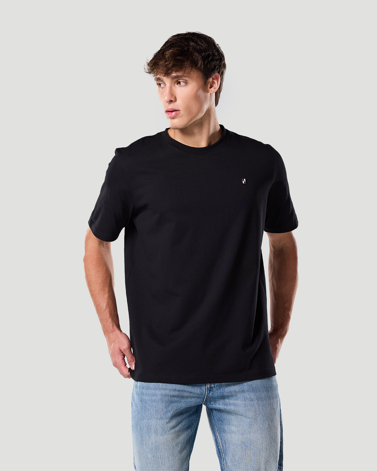 Franela b&aacute;sica para hombre-NEGRO AZABACHE image number 2