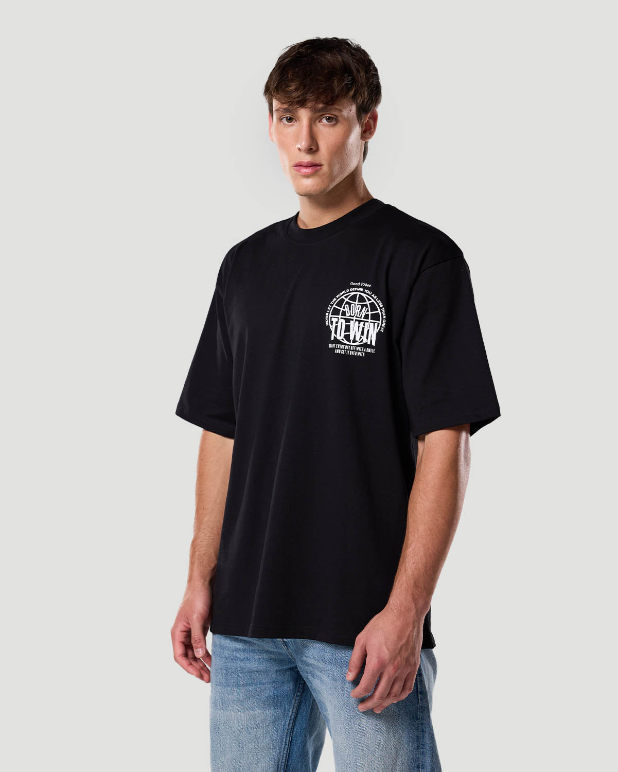 Franela con estampado para hombre-NEGRO AZABACHE image number 3