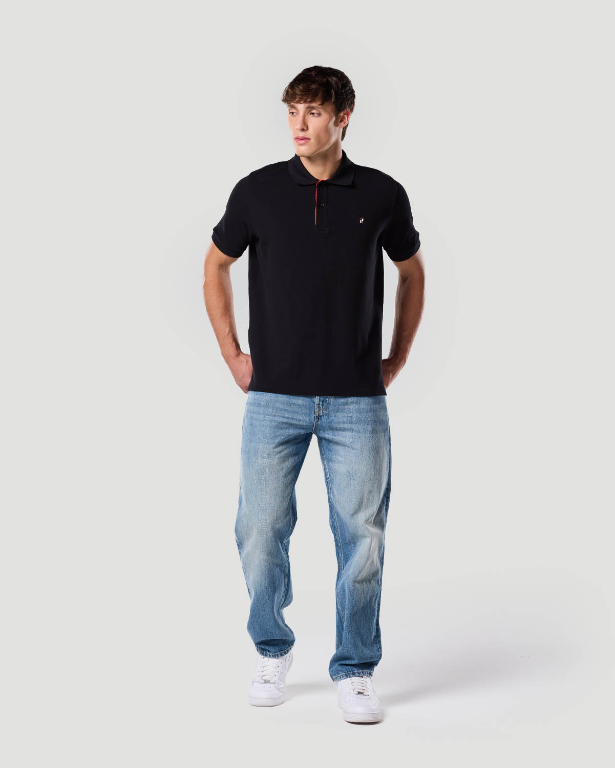 Chemise polo para hombre-NEGRO AZABACHE image number 0