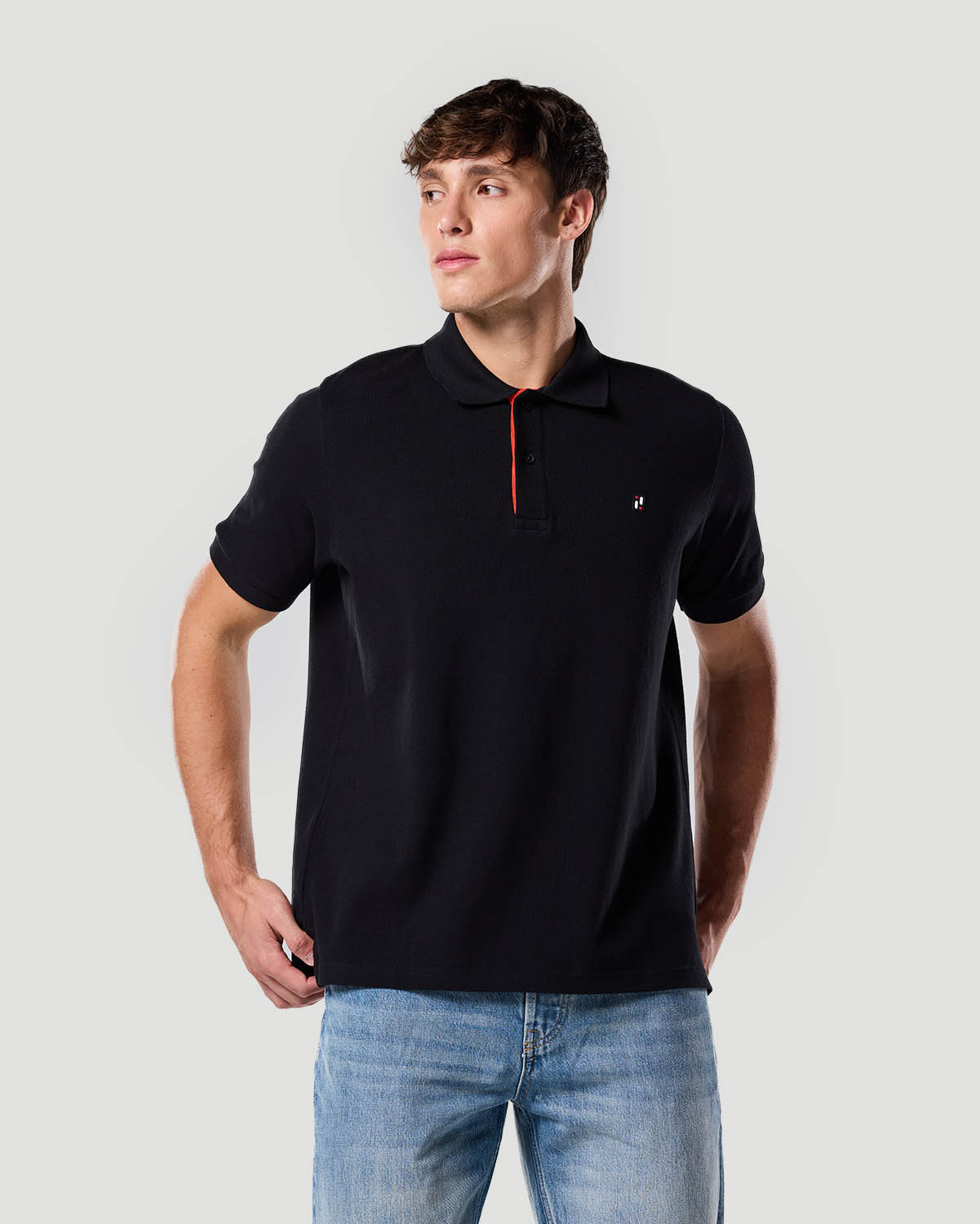 Chemise polo para hombre-NEGRO AZABACHE image number 2