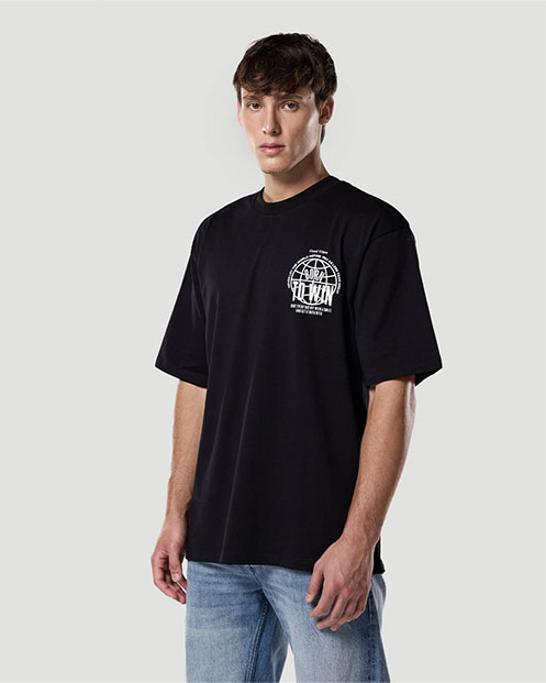 Franela con estampado para hombre-NEGRO AZABACHE