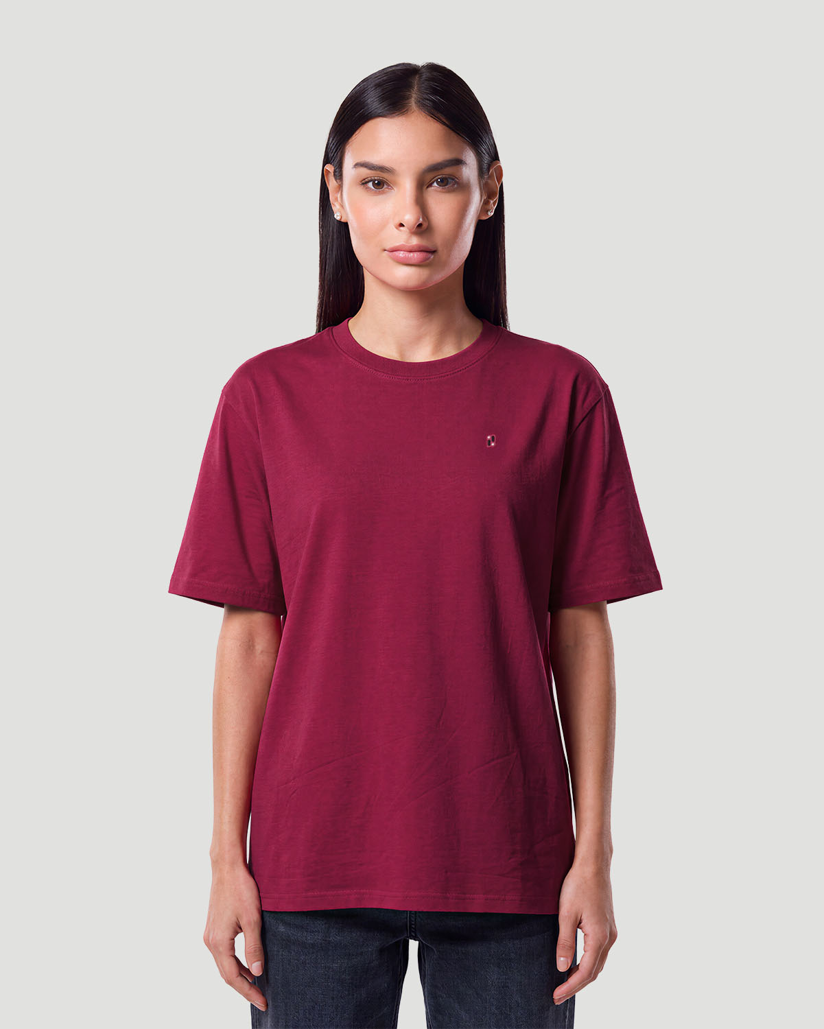 Camiseta b&aacute;sica para mujer - VINOTINTO image number 1