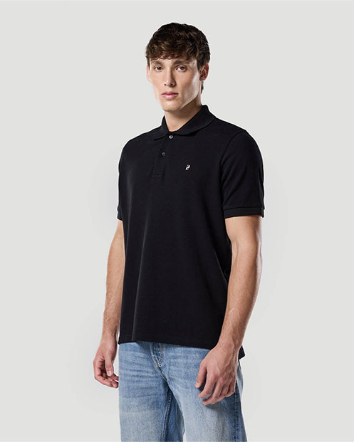 Chemise polo para hombre-NEGRO AZABACHE