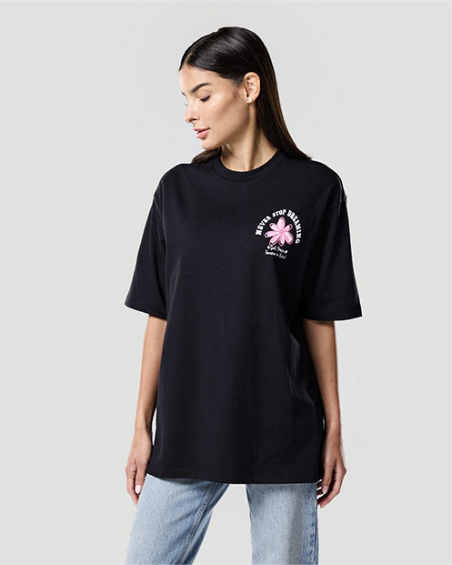 Franela con estampado para mujer-NEGRO AZABACHE